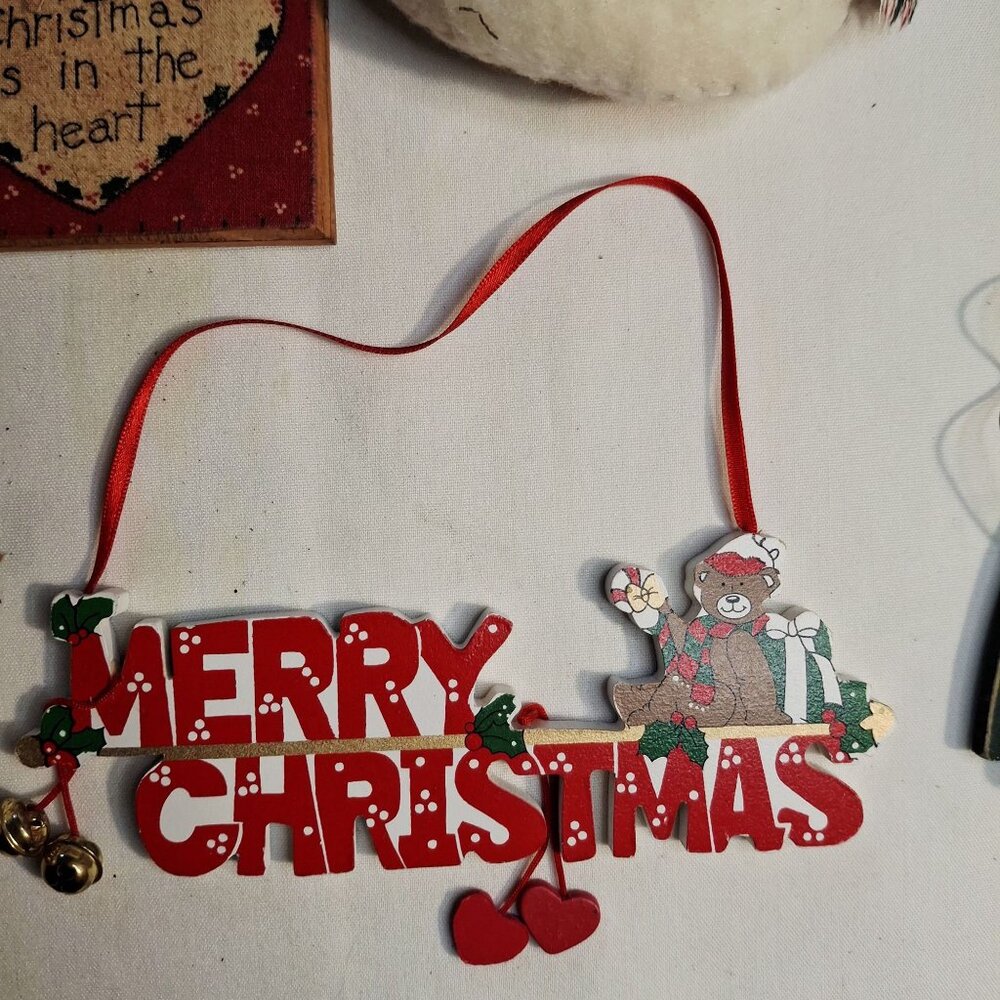 Christmas Ornaments Set Of 10 Assorted Styles Snowman Angel Heart Star Tree & Mo - Picture 7 of 8